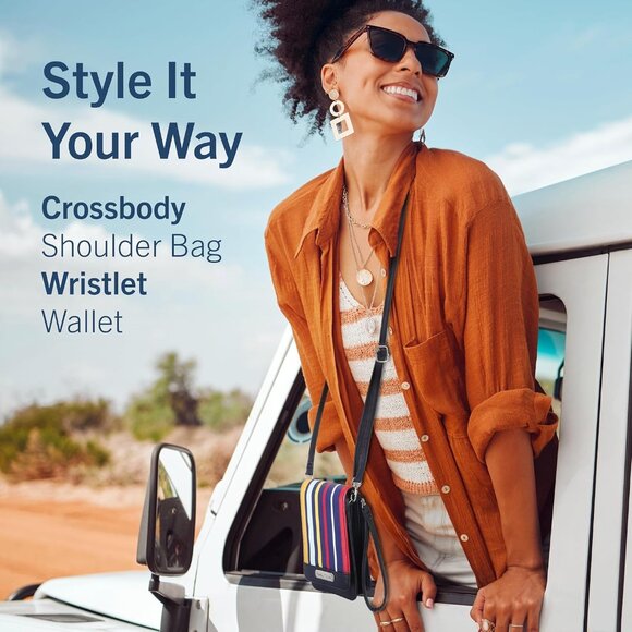 Women's Vegan Leather Crossbody Wallet RFID Blocking Small Phone Purse - Picture 11 of 14